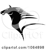 Poster, Art Print Of Horse Head Logo In Black And White 3