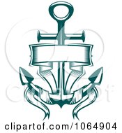 Poster, Art Print Of Green Anchor And Banner