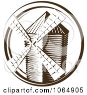 Clipart Windmill Logo 2 Royalty Free Vector Illustration