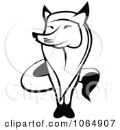 Clipart Outlined Standing Fox Royalty Free Vector Illustration by Vector Tradition SM