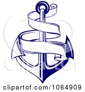 Clipart Blue Anchor And Banner Royalty Free Vector Illustration
