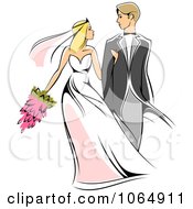 Clipart Newlywed Couple 1 Royalty Free Vector Illustration