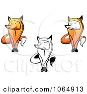 Clipart Standing Foxes Royalty Free Vector Illustration by Vector Tradition SM