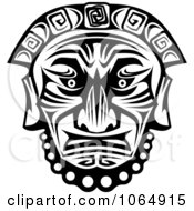 Poster, Art Print Of Tribal Mask Black And White 10