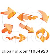 Clipart 3d Orange And Flame Arrows Royalty Free Vector Illustration