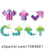 Clipart 3d Gradient Arrows Royalty Free Vector Illustration