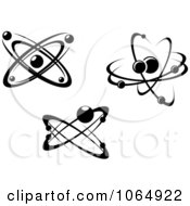 Clipart Black And White Atoms 1 Royalty Free Vector Illustration