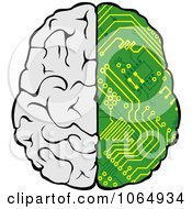 Poster, Art Print Of Half Circuitry Brain