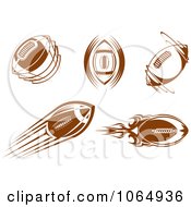 Clipart American Football Icons 1 Royalty Free Vector Illustration