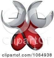 Clipart Red Handled Wrenches Royalty Free Vector Illustration