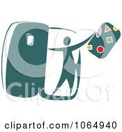 Clipart Tourist Getting Off A Plane 3 Royalty Free Vector Illustration