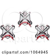 Clipart Baseball Shields 2 Royalty Free Vector Illustration