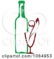 Clipart Wine Glass And Bottle Royalty Free Vector Illustration