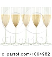 Poster, Art Print Of Five 3d Champagne Flutes