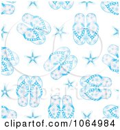 Clipart Seamless Blue Flip Flop And Star Pattern Royalty Free Vector Illustration by elaineitalia