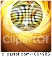 Poster, Art Print Of 3d Gold Disco Ball With Sparkles And A Swirl