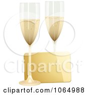Clipart 3d Champagne Flutes And A Gold Card Royalty Free Vector Illustration by elaineitalia