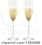 Clipart Two 3d Champagne Flutes Royalty Free Vector Illustration by elaineitalia