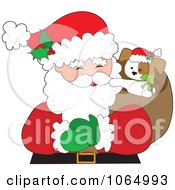 Poster, Art Print Of Christmas Puppy In Santas Sack