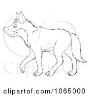 Clipart Outlined Wolf Walking Royalty Free Illustration
