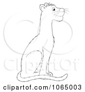 Clipart Outlined Sitting Panther Royalty Free Illustration by Alex Bannykh