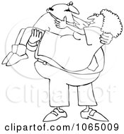 Clipart Outlined Man Carrying His Lady Royalty Free Vector Illustration