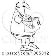 Poster, Art Print Of Outlined Man Carrying A Box Of Files