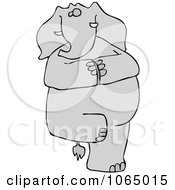 Clipart Yoga Elephant Balanced On One Leg Royalty Free Vector Illustration