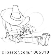 Outlined Man Taking A Siesta