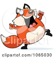 Clipart Chubby Fox Dancing Royalty Free Vector Illustration