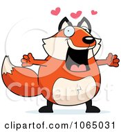 Clipart Loving Chubby Fox Royalty Free Vector Illustration