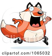 Clipart Chubby Fox Running Royalty Free Vector Illustration