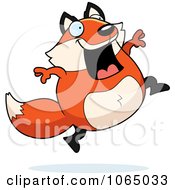Clipart Chubby Fox Jumping Royalty Free Vector Illustration