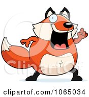 Clipart Chubby Fox With An Idea Royalty Free Vector Illustration