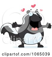 Clipart Chubby Skunk With Open Arms Royalty Free Vector Illustration
