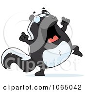 Clipart Chubby Skunk Dancing Royalty Free Vector Illustration