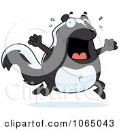 Poster, Art Print Of Chubby Skunk Running Scared