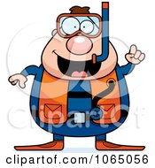 Poster, Art Print Of Chubby Male Scuba Diver With An Idea
