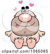 Clipart Naked Man With Hearts Royalty Free Vector Illustration