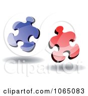 Clipart 3d Puzzle Pieces 4 Royalty Free Vector Illustration