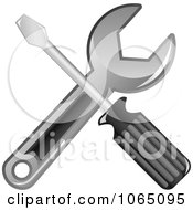 Clipart Crossed Wrench And Screwdriver Royalty Free Vector Illustration
