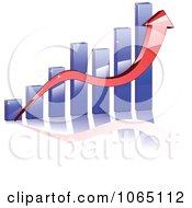 Clipart Bar Graph And Arrow 2 Royalty Free Vector Illustration