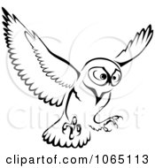 Clipart Owl Logo Black And White 7 Royalty Free Vector Illustration