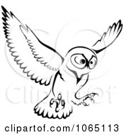 Poster, Art Print Of Owl Logo Black And White 7