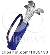 Clipart Blue Golf Bag Royalty Free Vector Illustration