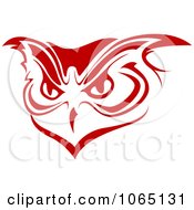 Clipart Red Owl Face Royalty Free Vector Illustration