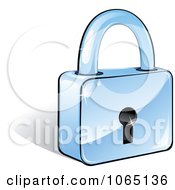 Clipart 3d Blue Padlock Royalty Free Vector Illustration