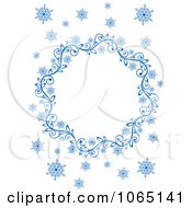 Clipart Floral Blue Frame Royalty Free Vector Illustration