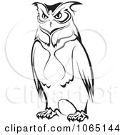 Clipart Owl Logo Black And White 5 Royalty Free Vector Illustration