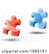 Clipart 3d Puzzle Pieces 3 Royalty Free Vector Illustration